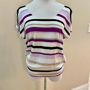WHBM Striped Blouson Top